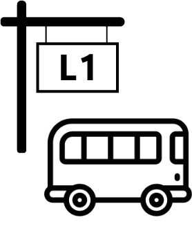 Icono Línea 1 del bus lanzadera para Pirineos Sur 2024